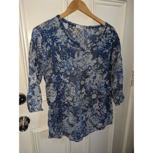 3j workshop Johnny was, 100% cotton embroidered floral top 3/4 sleeve shirt